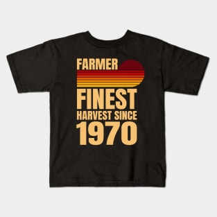 Farmer Finest Harvest Since 1970 Retro Design Kids T-Shirt